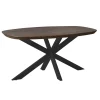 Table à manger bois brun bords arrondis 160 cm CORTINA