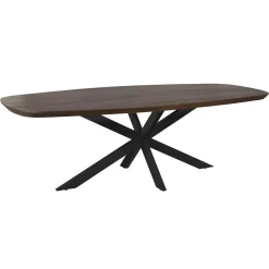 Table à manger bois brun bords arrondis 240 cm CORTINA