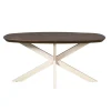 Table à manger bois brun pied blanc 160 cm CORTINA
