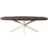 Table à manger bois brun pied blanc 200 cm CORTINA
