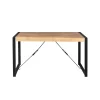 Table à manger bois clair à tendeurs noirs 140 cm MILORA