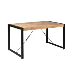 Table à manger bois clair à tendeurs noirs 180 cm MILORA