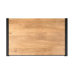 Table à manger bois clair à tendeurs noirs 160 cm MILORA