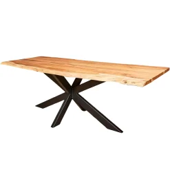 Table à manger bois d'acacia à bords naturels 240 cm ARBOR