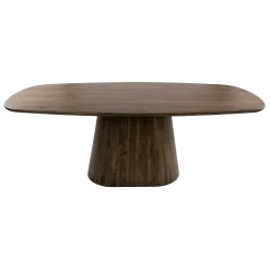 Table à manger bois d'acacia foncé design organique 180 cm NAKO