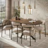 Table à manger bois d'acacia foncé bords arrondis 180 cm NAKO
