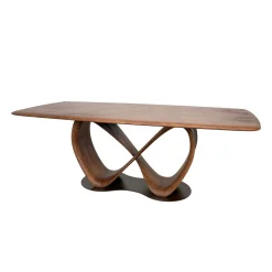 Table à manger bois de frêne à pied design ruban 260 cm ALDER