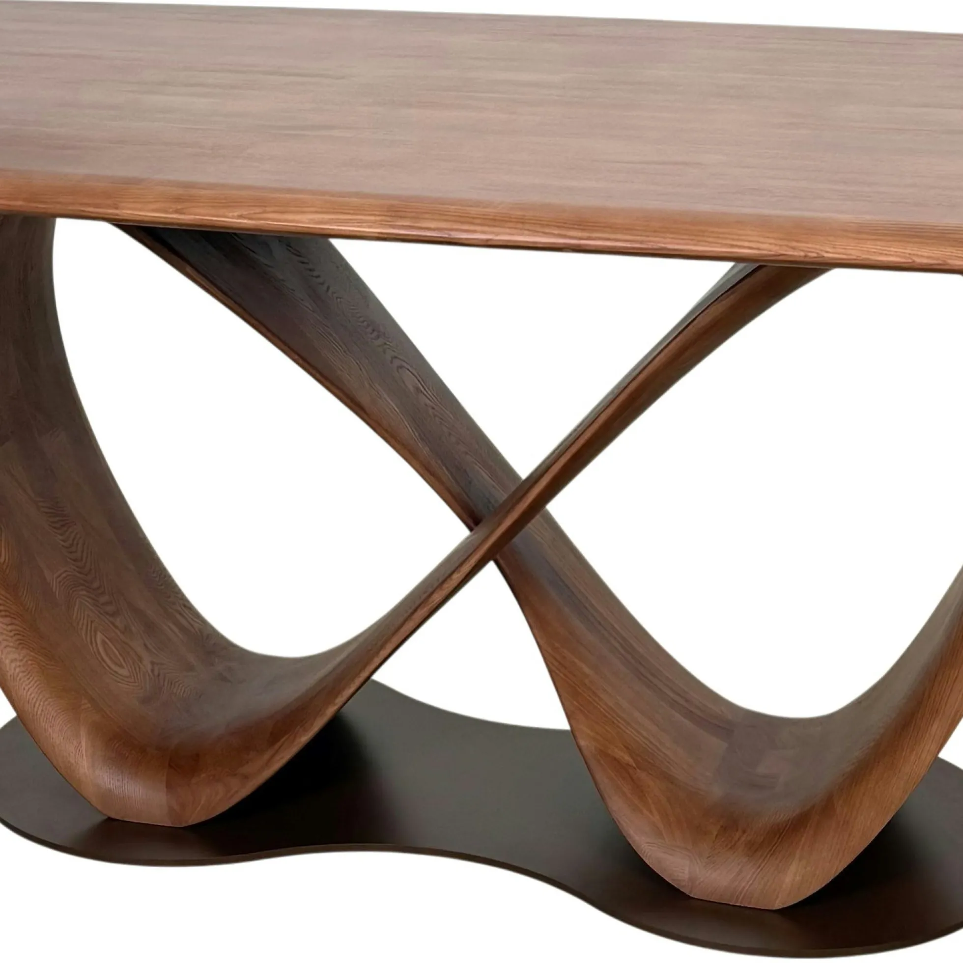 Table à manger bois de frêne à pied design ruban 220 cm ALDER