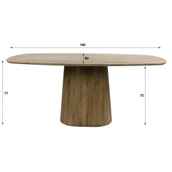 Table à manger bois de manguier à bords arrondis 180 cm CREEK