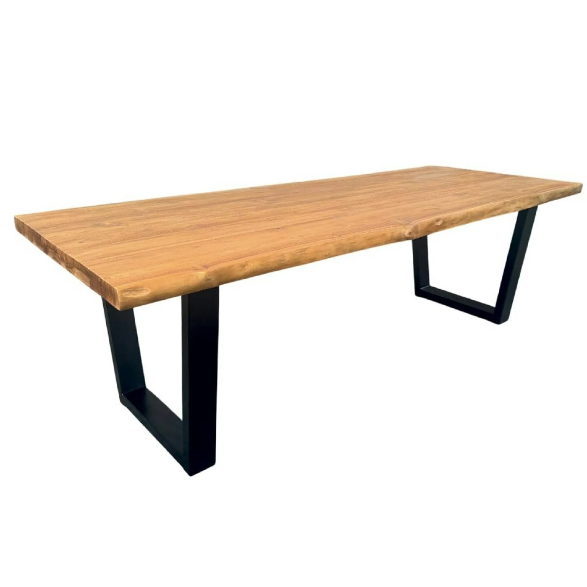 Table à manger bois de teck recyclé, pieds en U 240 cm TIMOR