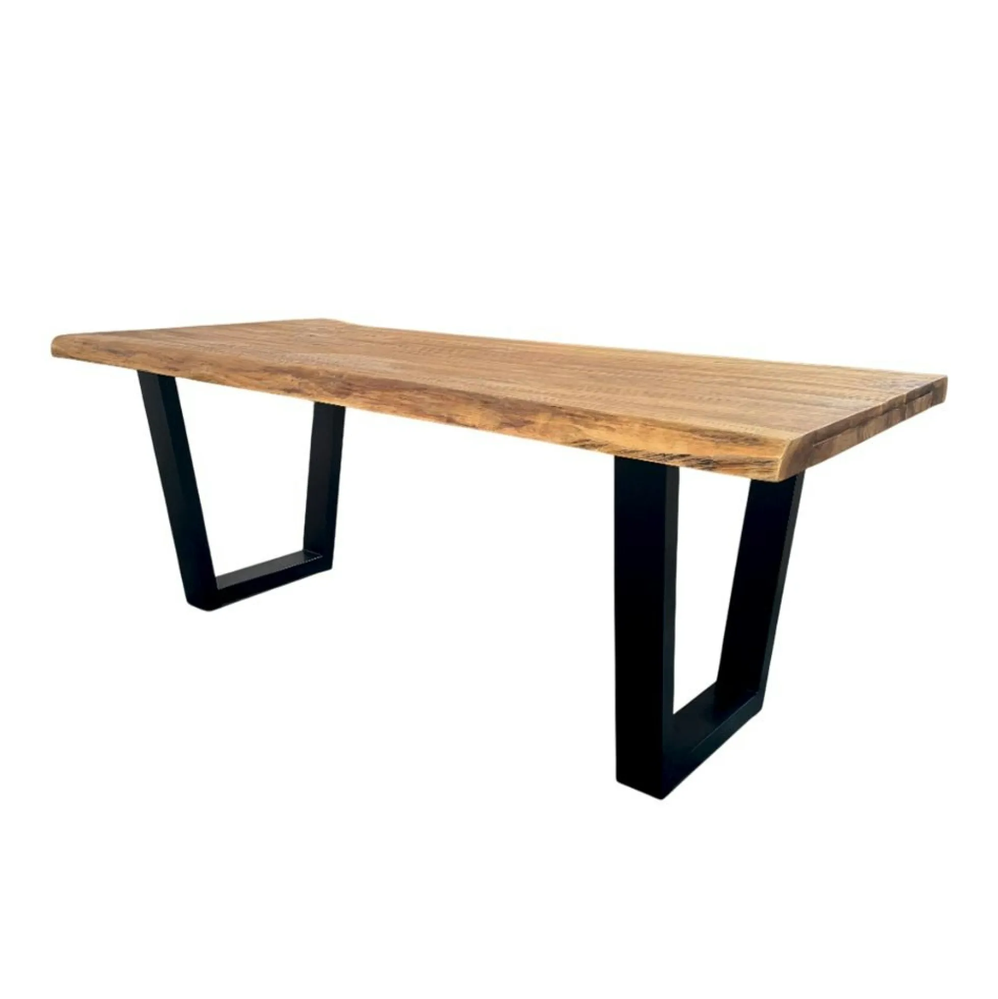 Table à manger bois de teck recyclé, pieds en U 200 cm TIMOR