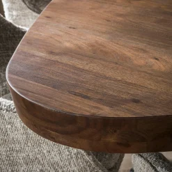 Table à manger bois foncé forme triangulaire organique 165 cm MYSORE
