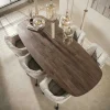 Table à manger bois foncé pied central 240 cm MYSORE
