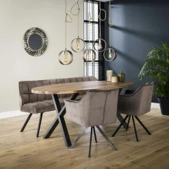 Table à manger bois forme ovale 200 cm HALIFAX