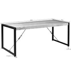 Table à manger bois métal 220 cm MILORA
