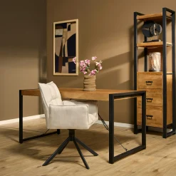 Table à manger bois métal 160 cm MILORA