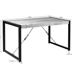 Table à manger bois métal 160 cm MILORA