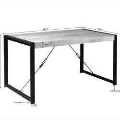 Table à manger bois métal 140 cm MILORA