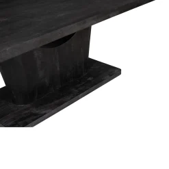Table à manger bois noir pied central ouvert 240 cm ARCANA