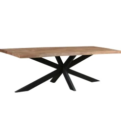 Table à manger bois pied central bords naturels 180 cm KARGO