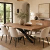 Table à manger bois pied central bords naturels 240 cm KARGO