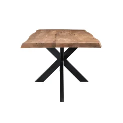 Table à manger bois pied central bords naturels 220 cm KARGO