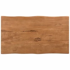 Table à manger bois pied central bords naturels 220 cm KARGO