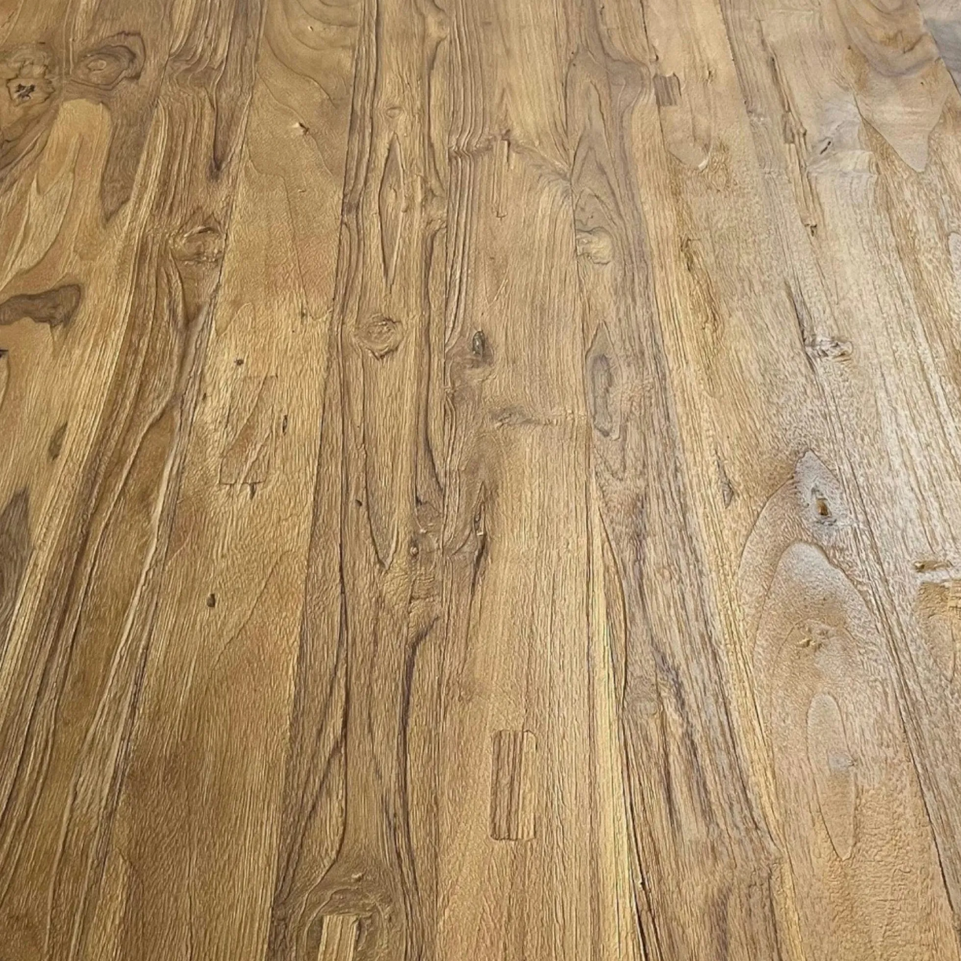 Table à manger bois recyclé teck pied accent 220 cm CLEVELAND