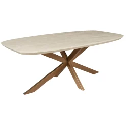 Table à manger bois sable bords arrondis 160 cm CORTINA