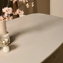 Table à manger bois sable bords arrondis 160 cm CORTINA