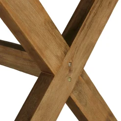 Table à manger 200 cm effet béton marron pied en bois d'acacia CALVI