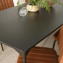 Table à manger 220 cm en bois noir CORUMBA