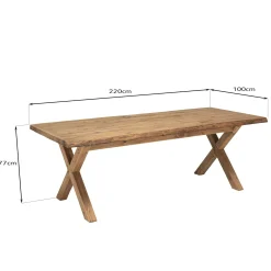 Table à manger 220 cm en bois recyclé DENVER