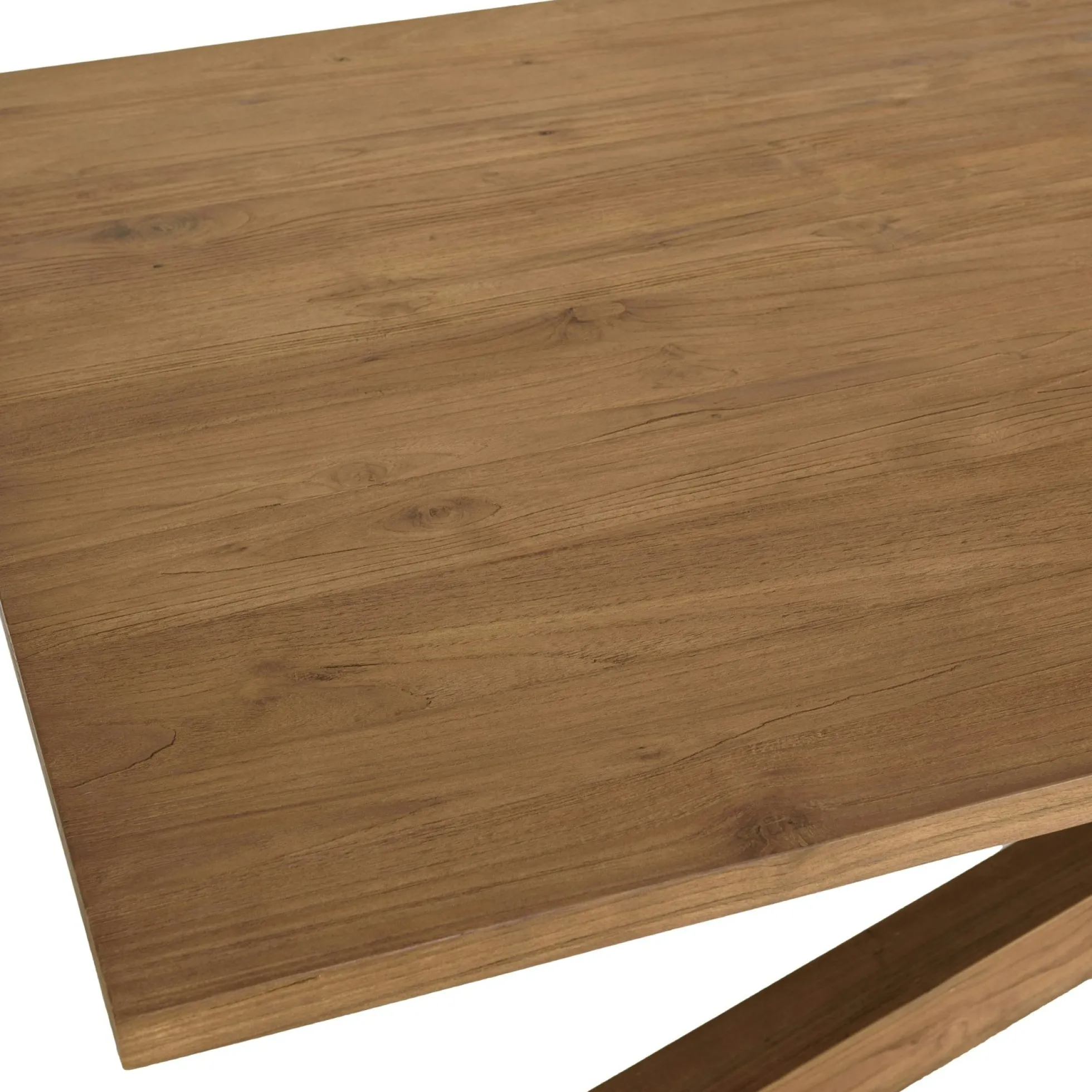 Table à manger 240 cm en teck recyclé massif pied mikado bois SWING
