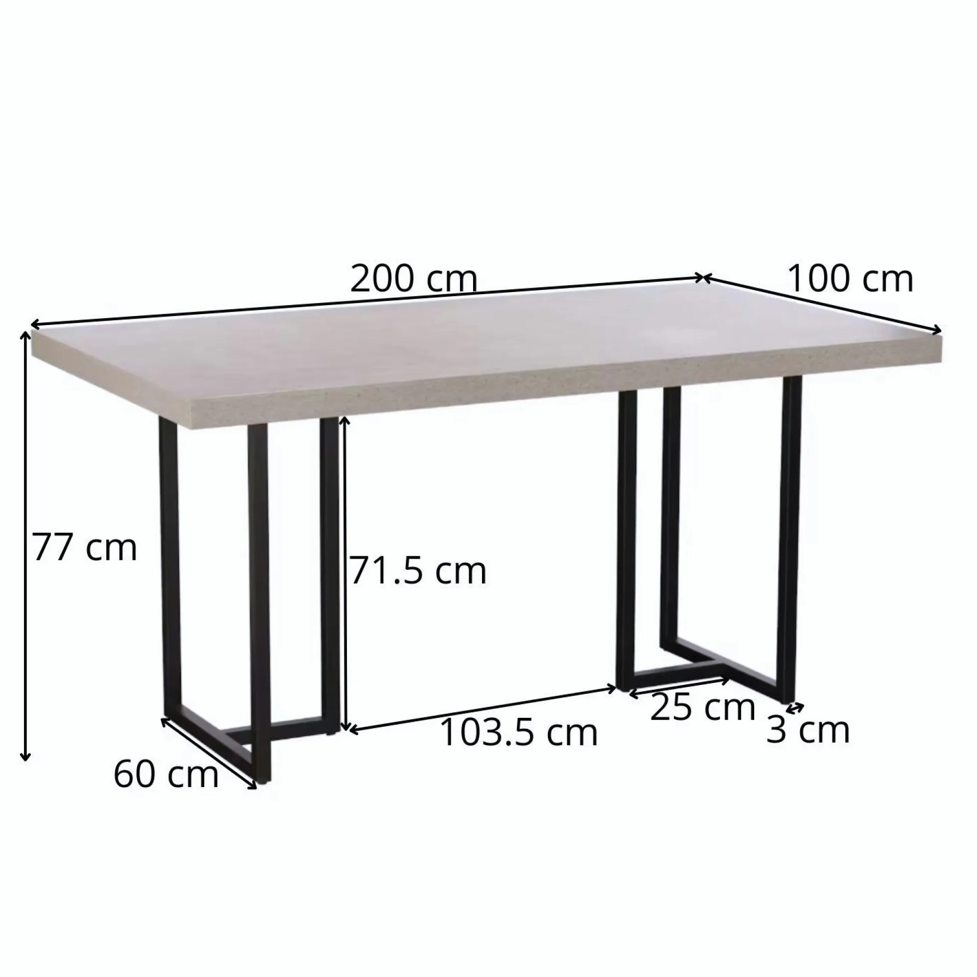 Table à manger design 200 cm KINGSTON