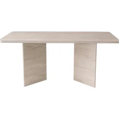 Table à manger design effet travertin pieds V 180 cm MARFA