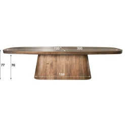 Table à manger design en bois d'acacia massif forme rectangulaire 300 cm MYSORE