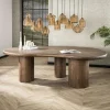 Table à manger design en bois d'acacia massif forme haricot 244 cm MYSORE