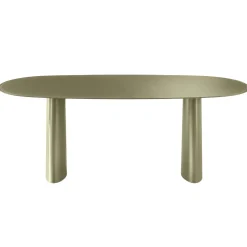 Table à manger design en verre finition vert organique 220 cm ALBA