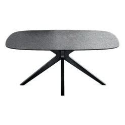Table à manger design en verre ondulé 180 cm ALBA