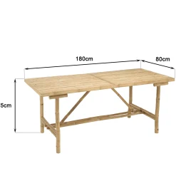 Table à manger en bambou 180x80cm CALVIA