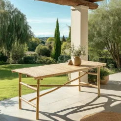 Table à manger en bambou 160x80cm CALVIA