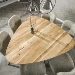 Table à manger en bois d'acacia forme triangulaire 135 cm MELBOURNE