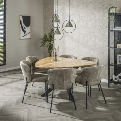 Table à manger en bois d'acacia forme triangulaire 135 cm MELBOURNE