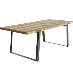 Table à manger en bois motifs chevrons 220 cm CARPATES