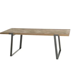 Table à manger en bois motifs chevrons 220 cm CARPATES