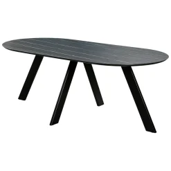 Table à manger en céramique noire mate 200 cm BERGAME