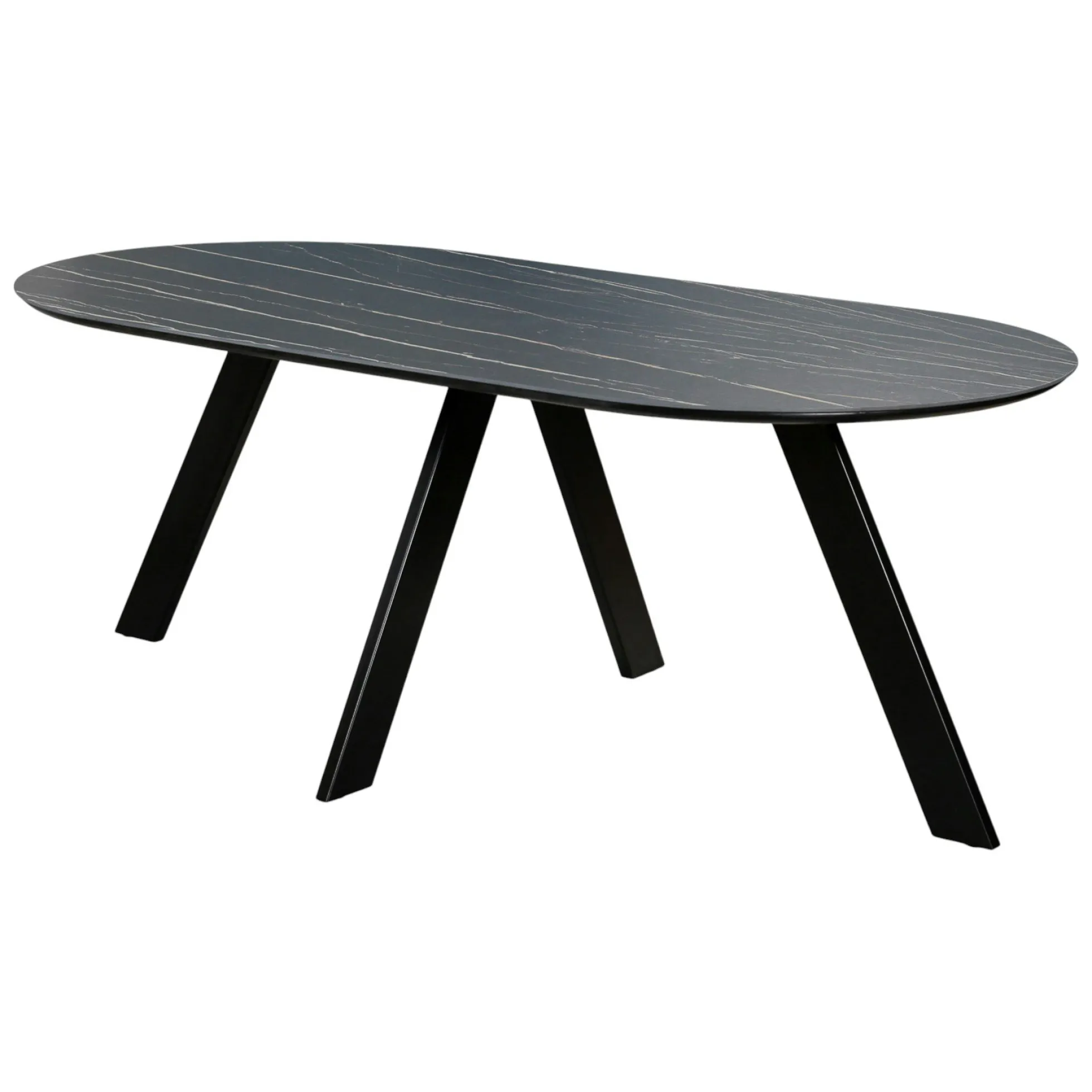 Table à manger en céramique noire mate 200 cm BERGAME