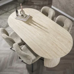 Table à manger en céramique – pieds colonne, 180 cm ASCOLI