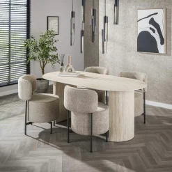 Table à manger en céramique – pieds colonne, 180 cm ASCOLI